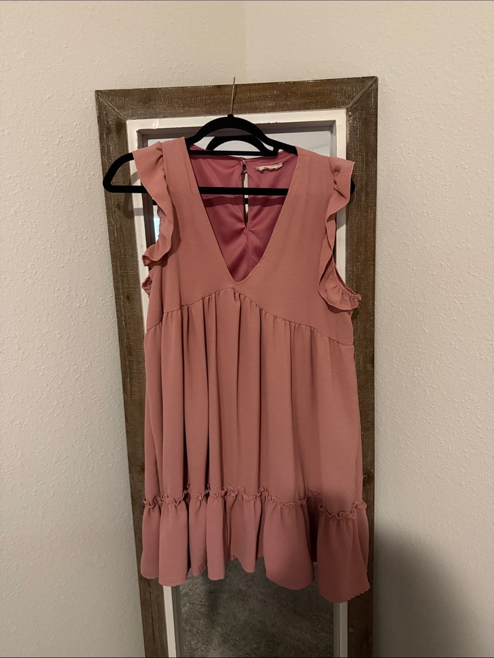 Altar'd State Mauve Pink Ruffle Mini Dress